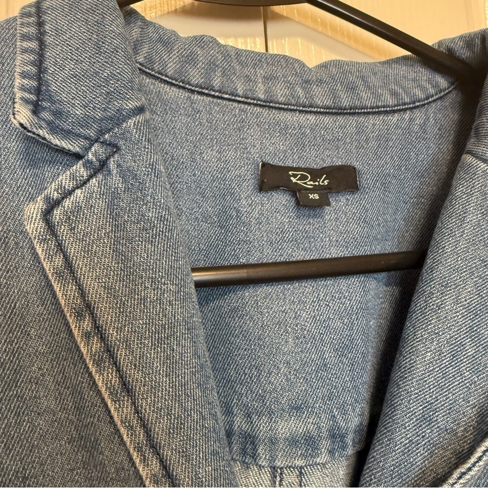 Rails Georgie Denim Belted Playsuit Size Xs - image 5